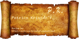 Petrics Kristóf névjegykártya